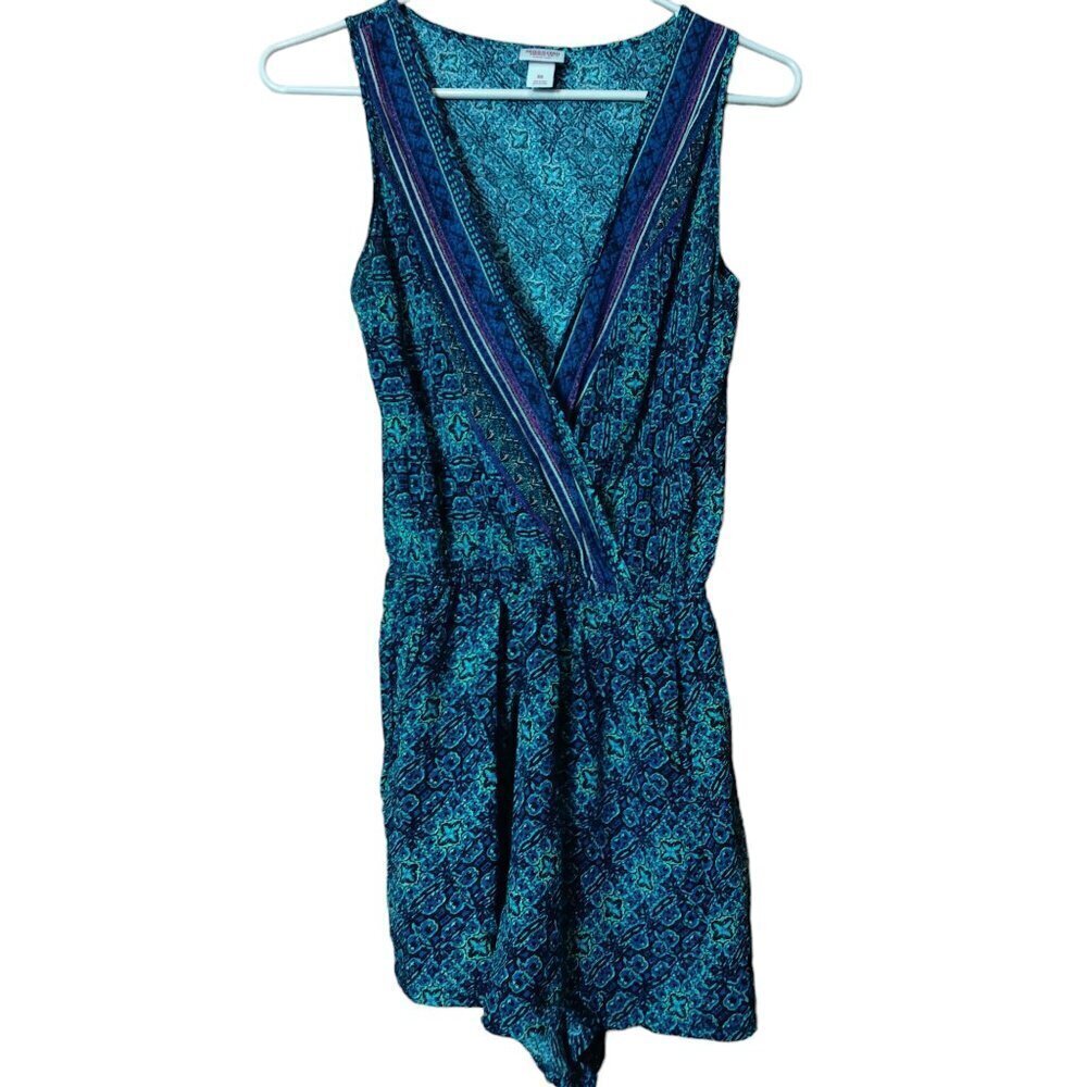 Mossimo Sleeveless V-Neck Crossover Front Boho Shorts Romper Size XS Beacby